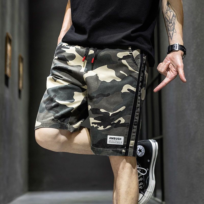 五分迷彩短裤男潮牌休闲宽松潮流夏季外穿七分中裤男士五分裤Five point camouflage shorts men's trendy brand casual loose trend20240927