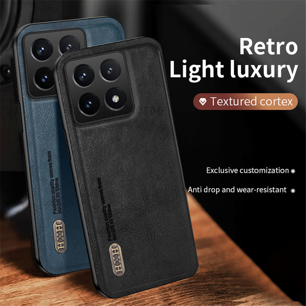 Pu Retro Matte หนังเคสโทรศัพท์สําหรับ Xiaomi 14T pro 14tpro 1 4 Xiaomi14T pro Xiaomi14Tpro Xiaomi14Ultra ปลอก Soft TPU Edge ป้องกันกันชนกันกระแทกปกหลัง