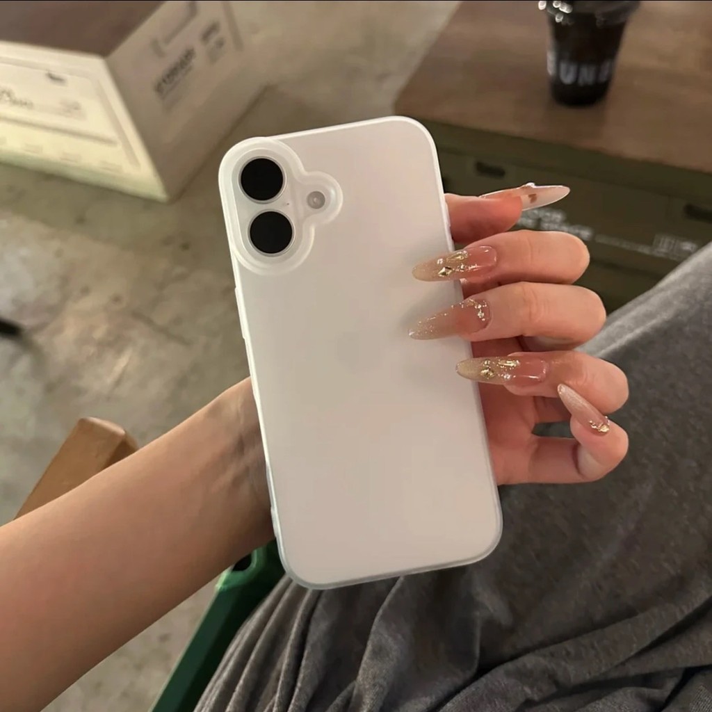Creative Frosted Skin White เหมาะสําหรับ Apple 16/15/14/13promax เคสโทรศัพท์ 12/11/xr Soft Case xs รูขนาดใหญ่ 7 เคสโทรศัพท์