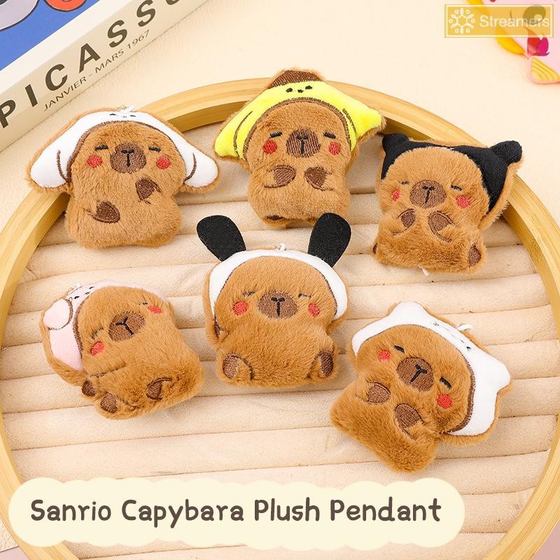{Streamers} Kawaii Hello Kitty Capibara จี้ตุ๊กตา Sanrio Pochacco Kuromi Capybara ตุ๊กตาตุ๊กตาพวงกุญแจพวงกุญแจรถพวงกุญแจแหวนกระเป๋าตกแต่งใหม่