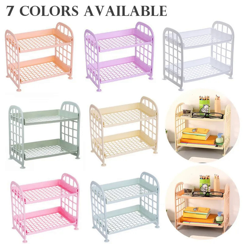 Multifunctional Shelves Double-layer Rack Shoes Shelf Plastic Desk Shelves Bathroom Cosmetic Storage