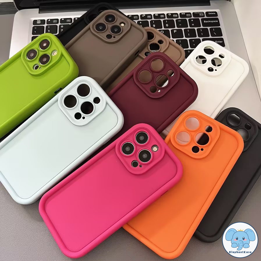 แฟชั่นสีพื้นเรียบง่าย TPU อ่อนเคส OPPO A17 A57 A78 A18 A7 A12 A38 A16 A58 A53 A5 A5s A16K A17K Reno 5 A15 A77 A9 A54 A3s