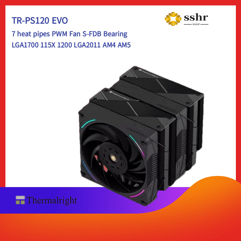 Thermalright PS120 EVO 7 ท่อความร้อน Dual Tower หม้อน้ํา 12 ซม.PWM พัดลมปิดเสียงสําหรับ CPU Wind-Coo