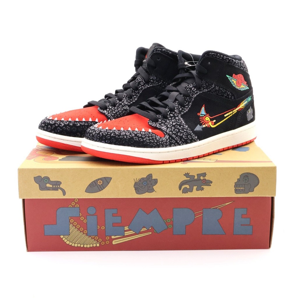 Dn4904-001 Nike Air Jordan 1 Mid Siempre Familia Roma Green Chile Red (ผู้ชาย)