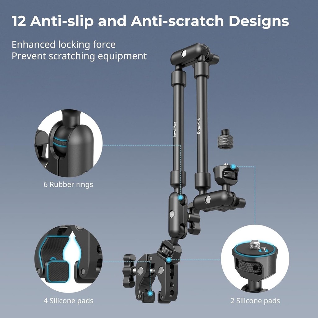 Smallrig 22" ปรับ Magic Arm Boom Arm Mount สําหรับ Light/เว็บแคม/ไมค์/กล้องแอคชั่น ฯลฯ