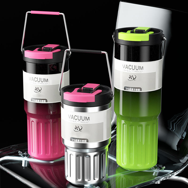 GK-43 สเตนเลส ขนาดใหญ่ 600ml 1000ml พร้อมที่จับ สําหรับชา กาแฟ เครื่องดื่มเย็น