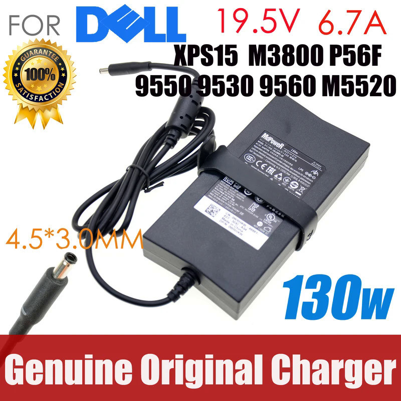 ของแท้สําหรับ Dell 130W 19.5V 6.67A/6.7A charger XPS 15 9530 9550 9560 PRECISION M3800 DA130PM130 06