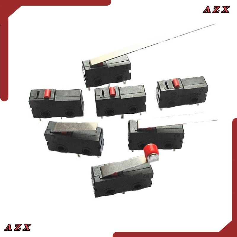 แพ้ค่ะ2ชิ้น MINI สวิตช์ LIMIT Micro NO NC 3 5A 125V 250V 20มม. กดติดปล่อยดับ3ขา มีล้อ และแบบก้านยาว