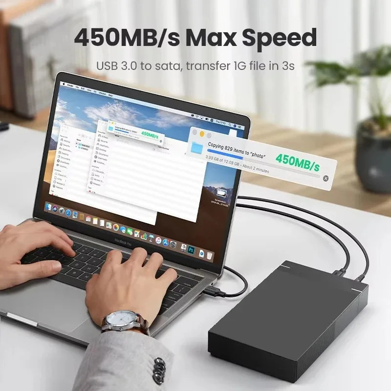 Hdd Case USB 3.0 ถึง SATA III10TB ฮาร์ดไดรฟ์ภายนอก 3.5 นิ้ว Hard Drive Enclosure อะแดปเตอร์ความเร็วสูงสําหรับ PC Lapop