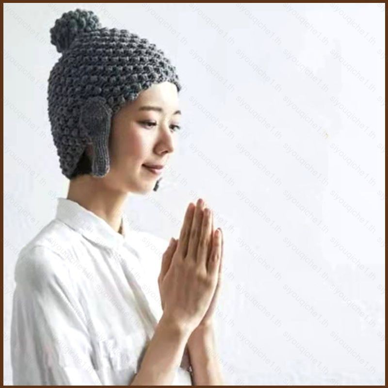 SY1 Bouddha Rulaifo ทอมือบุคลิกภาพที่อบอุ่นตลกถักหมวกป้องกันหูหมวกทําด้วยผ้าขนสัตว์ฤดูหนาว