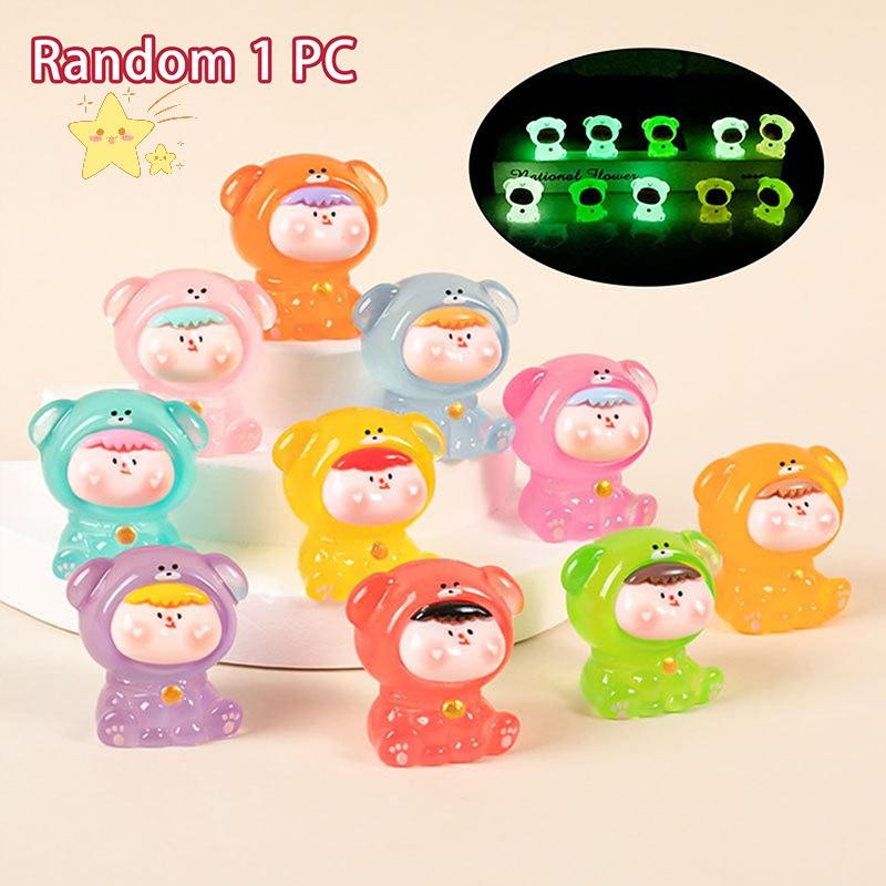 [JBTH] 1pc Luminous หมีน้อย Lilith เครื่องประดับ Creative Miniature Desktop เรซิ่นหัตถกรรม Mini Car Home เรืองแสงตกแต่งประติมากรรม [JB]