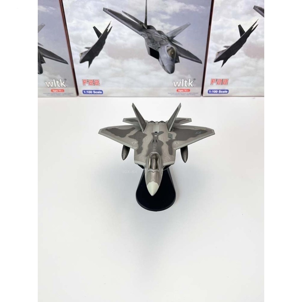 Vivi ของเล่น1/100 F-22 F22 Raptor Fighter เครื่องบินรุ่นทหารจำลองผลิตภัณฑ์สำเร็จรูปเครื่องประดับของเล่นโลหะ ojav