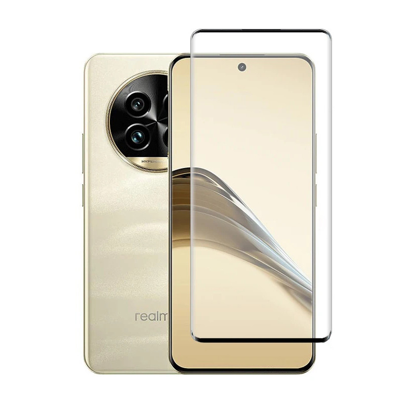 กระจกนิรภัยสําหรับrealme 13 Pro Plusป้องกันหน้าจอขอบสีดําป้องกันฟิล์มสําหรับRealme 12 11 10 9 Pro Plus Pro + Protector