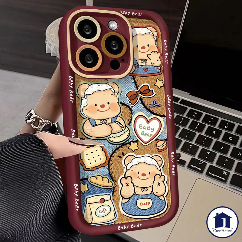 เคสนิ่มลายหมีเนยน่ารัก เข้ากันได้กับ Redmi 13C 10 9C 10C 12C 10A 12 9A 9 9T 9C NFC Note 9 11 13 12 8 10 Pro POCO M3 C55 ราคา ถูกที่สุด ดีลบีเคเค แกลเลอรีภาพที่ 6