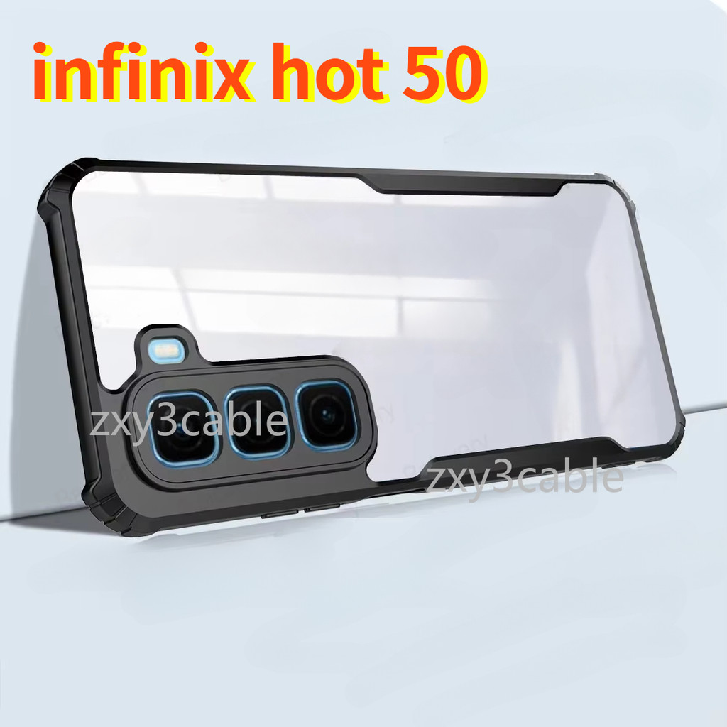 เกราะกันกระแทกสําหรับ Infinix Hot 50 Pro Hot50Pro + Hot50Pro 4G 5G 2024 เคสโทรศัพท์โปร่งใสอะคริลิคสําหรับ Hot50 Hot50Pro + 50Pro X6720 X6882 กล้องป้องกันกรณี