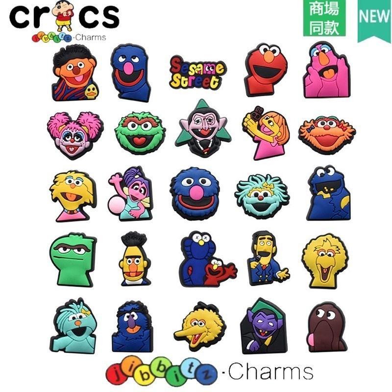 Jibbitz Crocs จิ๊บบิท ติดรองเท้า Sesame Street ของแทั Jibbitz Crocs เกาหลี