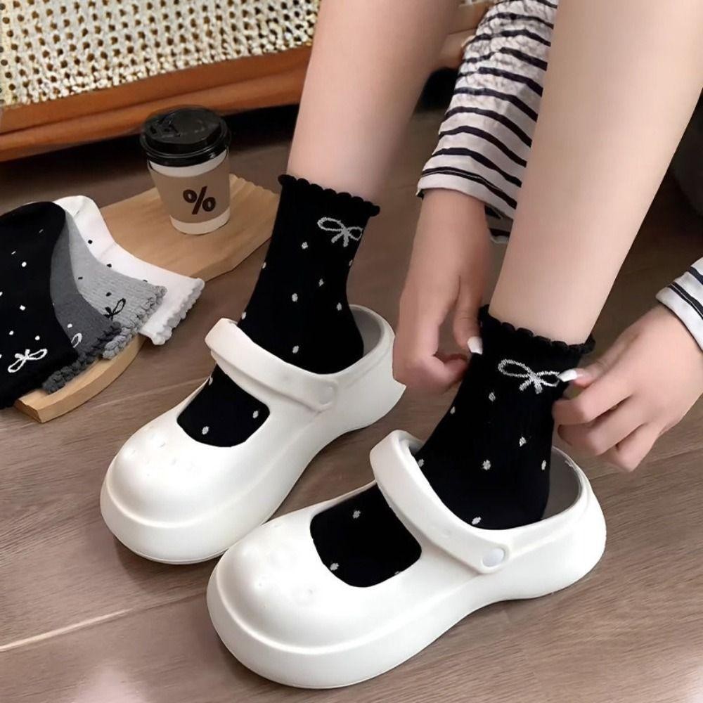 ฟอง จุด ถุงเท้า,ฤดูใบไม้ผลิและฤดูใบไม้ร่วงน่ารักถุงเท้าหลอดกลาง, ระบายอากาศของขวัญสาวสบายๆนัวเนียจุดถุงเท้าสําหรับผู้หญิง - รูปที่ 7