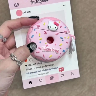 แมวน่ารัก Doughnut หูฟังสําหรับ Airpods 1/2/3/Pro 2 AirPods 4 Anti-lost หูฟังไร้สายบลูทูธชุดหูฟัง Dirt Resistance ฝาครอบป้องกัน