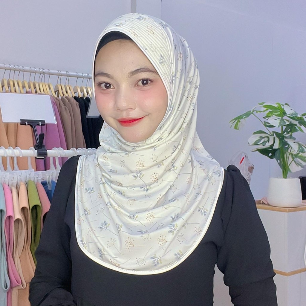 ผ้าคลุมฮีญาบทรงหมุน ลายใหม่ล่าสุด เนื้อผ้า ITY