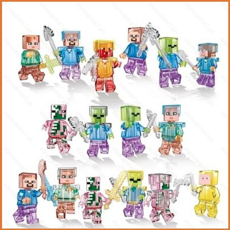 Siy7 8-29pcs Building Blocks Steve Alex Herobrine สัตว์สร้างบ้านตุ๊กตาของเล่นเครื่องประดับของขวัญ