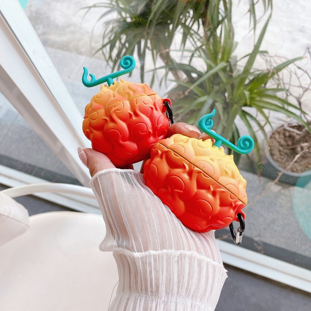 3D Devil Fruit ปลอกซิลิโคนสําหรับ AirPods 1 2 3 4 ANC รูปที่ 4