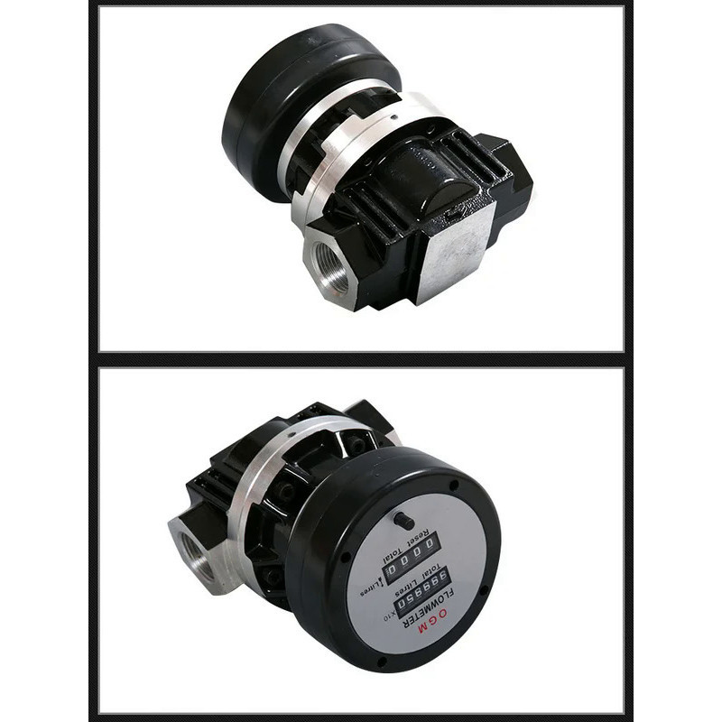 2 Inch Electronic Transfer Pump Fuel Diesel Oval Gear Flow Meter With Mechanical Counter