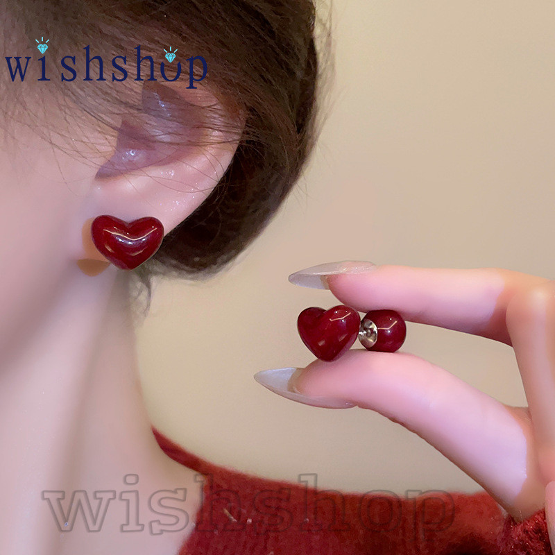 หัวใจสีแดงรอบหูกระดุม-หรูหรา,แฟชั่น,สองด้านสวมใส่-เครื่องประดับอุปกรณ์เสริม-สําหรับสาวพรรคแต่งงานสวมใส่-ของขวัญวันวา