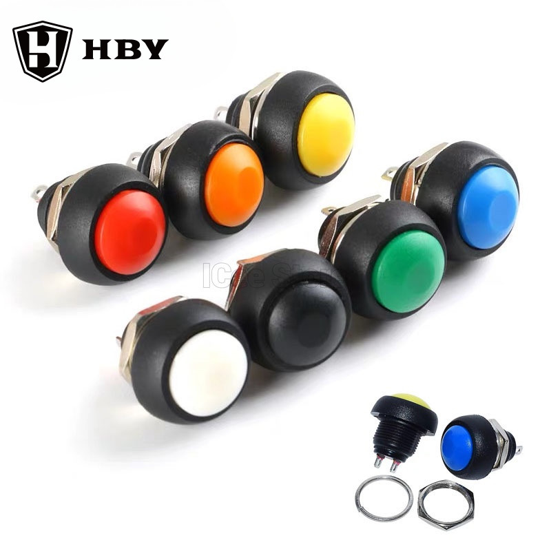 5 ชิ้น 2Pin Mini สวิทช์ 12 มิลลิเมตร 1A สวิทช์กันน้ํา Pbs33b 12 โวลต์ Momentary Push ปุ่มสวิทช์รีเซ็ต Non-locking Pbs-33b