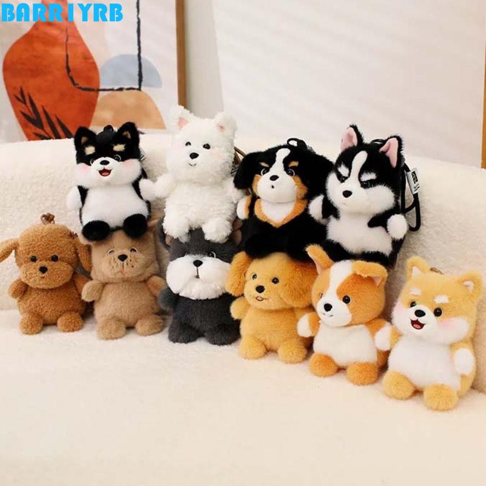 BARR1YRB จี้ตุ๊กตาสุนัข Husky Corgi Schnauzer Kawaii Charm พวงกุญแจตกแต่งรถ