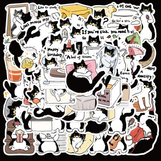 ❉ สติ๊กเกอร์ Black & White Cat Series 01 ❉ 50 ชิ้น/เซ็ต DIY แฟชั่นสติ๊กเกอร์ Doodle กันน้ํา