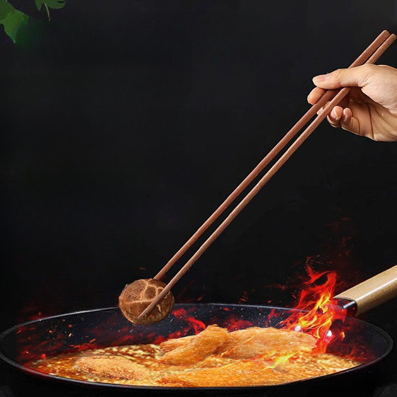 ตะเกียบไม้ แบบยาว มี 25/42cm. ตะเกียบทำอาหาร กินชาบู หม้อไฟ ใช้ซ้ำได้ #AM-0021 - รูปที่ 3