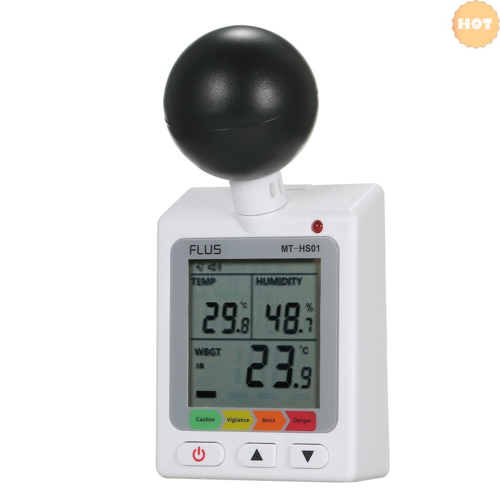 [2025 Super Sale]WBGT + HI เครื่องตรวจสอบดัชนีความร้อนเครื่องวัดความเครียด Air Globe เครื่องวัดความช