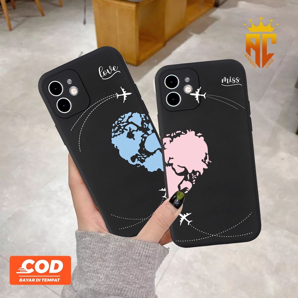 HP [An6] Softcase Liquid Square Plane คู่น่ารักสําหรับ REALME C35/C31/C33/7i/C17/C25Y/C21Y/6PRO/8 4G