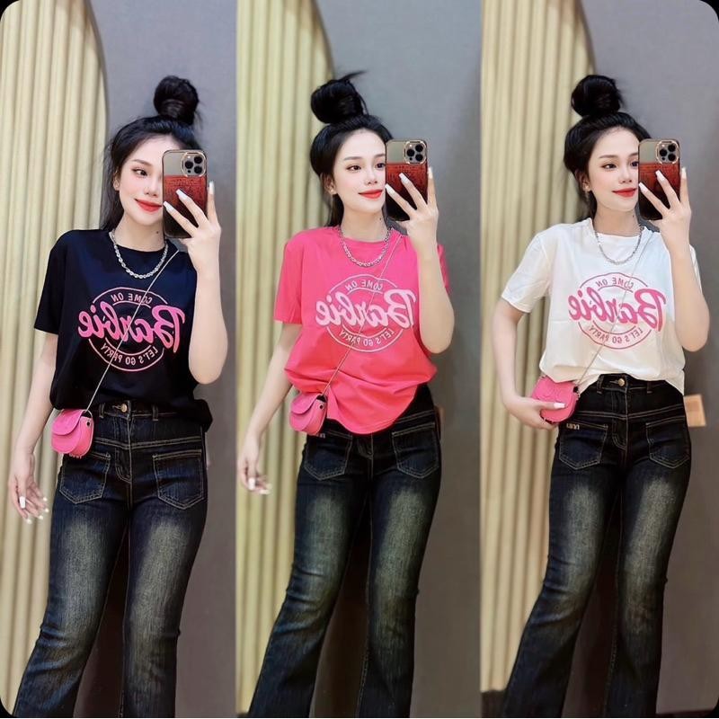 เสื้อยืดแขนสั้นสำหรับสุภาพสตรี ทรงหลวม ลำลอง ดีไซน์พิมพ์ลาย คอกลม สไตล์ลำลอง ใส่สบาย ทันสมัย