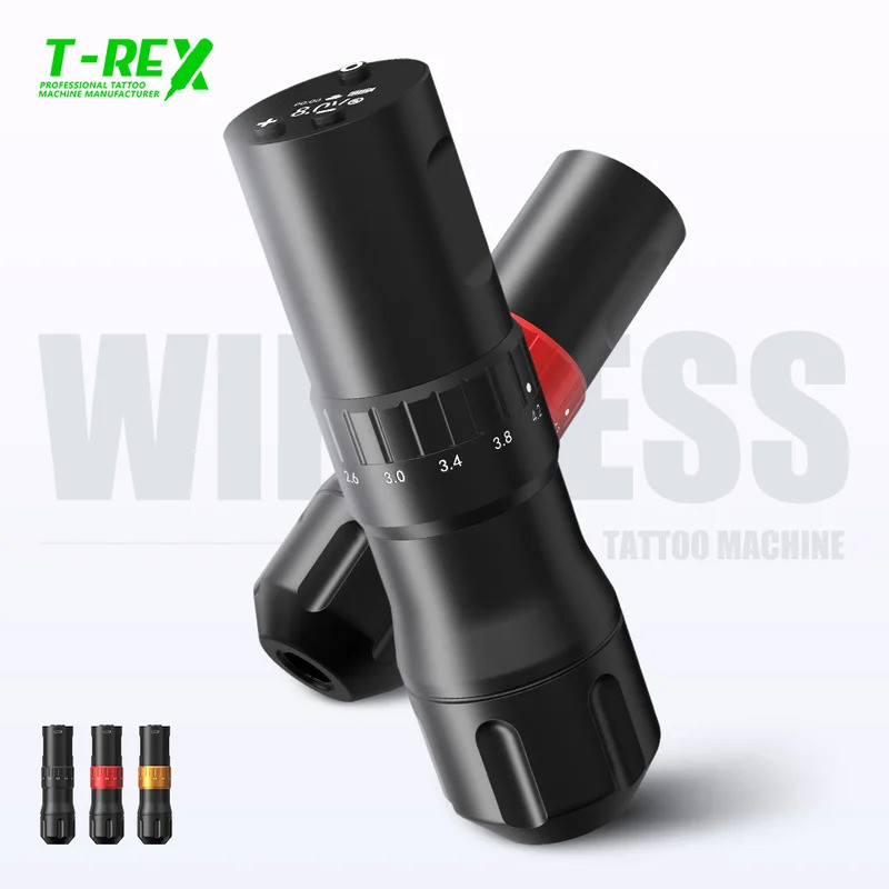 เครื่องสักไร้สาย T-Rex ปืนโรตารี่แบบปากกา ปรับระยะเข็มได้ 7 ระดับ 2.0-4.2 มม. สักได้ทุกประเภท