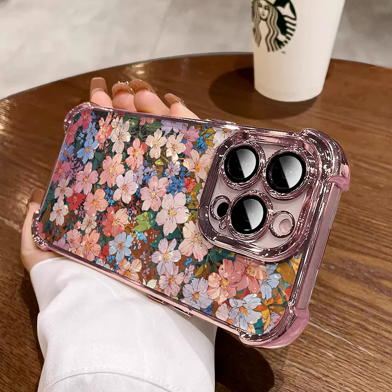 3 in1 ดอกไม้สีสันสดใสสําหรับ infinix Hot 50 i pro 50i 40pro Hot50 Hot30i Hot50pro InfinixHot10 เล่นเ