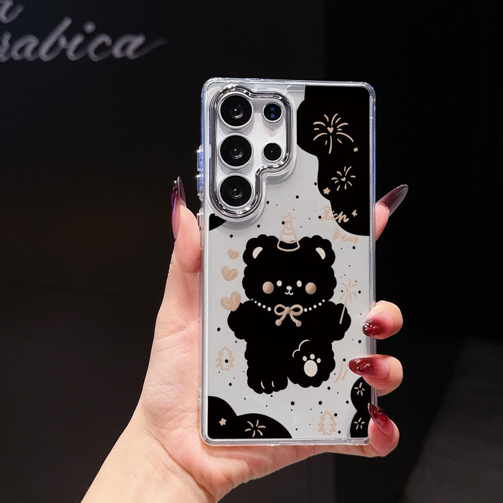 โลหะใสกล้องเคสโทรศัพท์การ์ตูนแมวออกแบบดอกไม้ไฟสําหรับOPPO A7 FINDX8 F11 A94 A91 F29 A76 A58 A72 A5 A