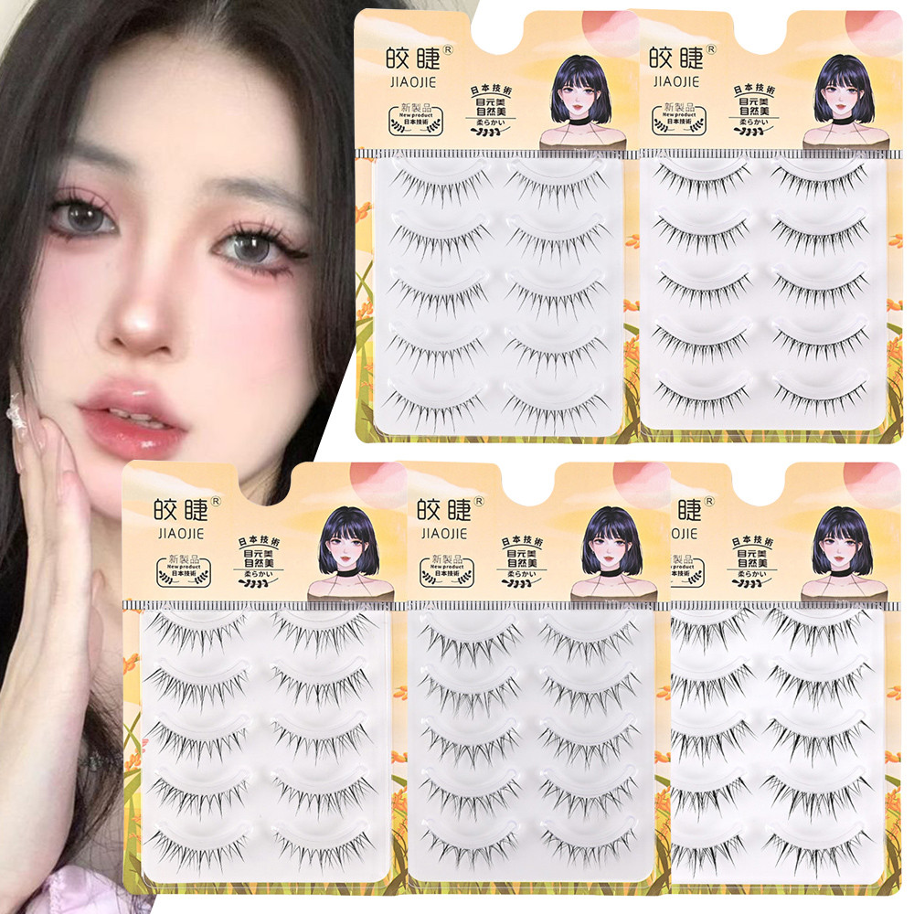 5 คู่ธรรมชาติมังงะขนตาปลอม One Piece ชุด Fine Meme Cross V นํากลับมาใช้ใหม่ COS เริ่มต้น Lash