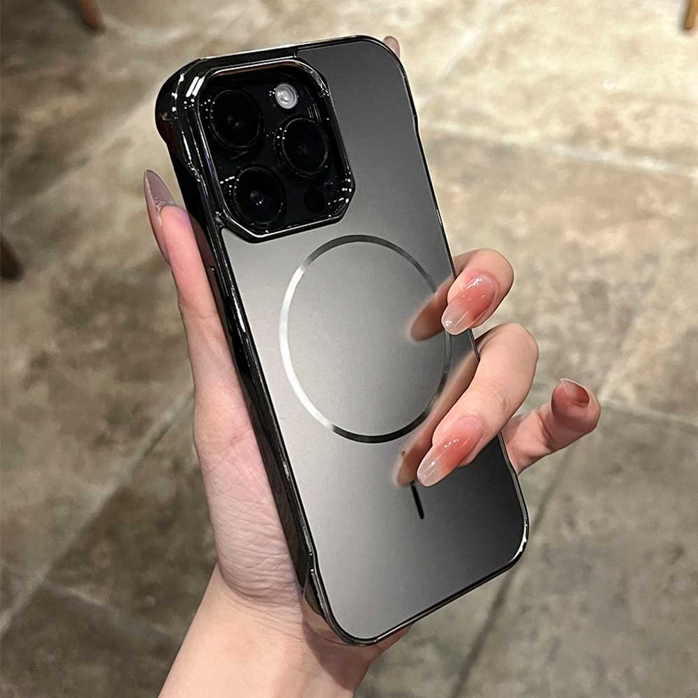 Ultra-thinไร้ขอบป้องกันลายนิ้วมือAG Nano Matteแม่เหล็กสําหรับiPhone 12 13 14 15 16 Pro Maxกรณี14/15/16 PLUS Anti-Fallกันกระแทกขอบนุ่มฝาครอบ