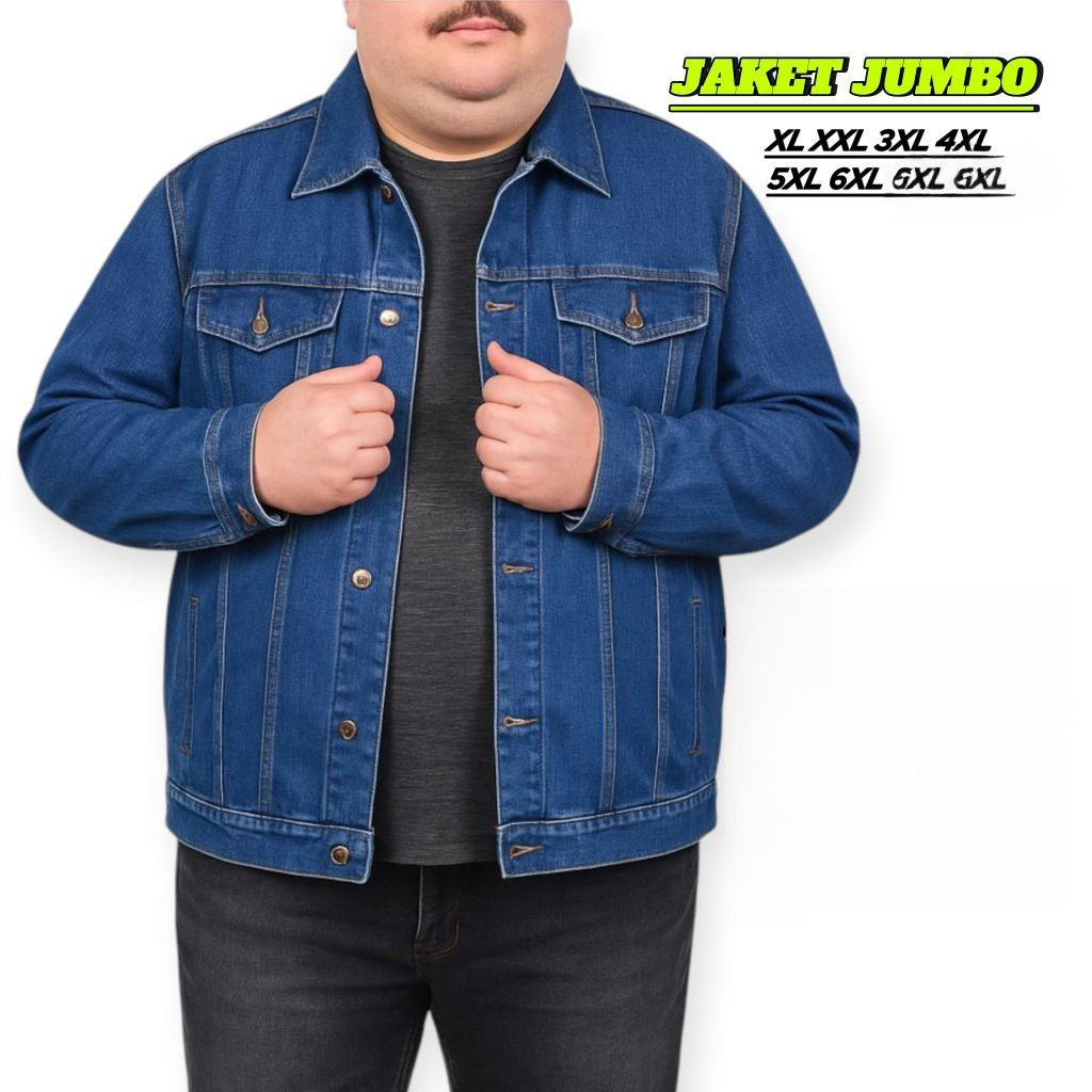 JUMBO BIG SIZE เสื้อแจ็คเก็ตยีนส์ผู้ชาย JUMBO LEPIS JACKET ใหม่ล่าสุด JUMBO MENS JACKET XXXL 4XL 5XL