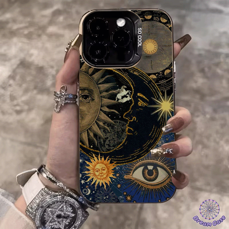 เคสไอโฟน11 แฟชั่นเรโทรดวงตาดวงจันทร์อ่อนนุ่ม สำหรับ IPhone 17 11 16 12 15 14 13 Pro Max XR X XS Max 14 8 7 15 16 Plus