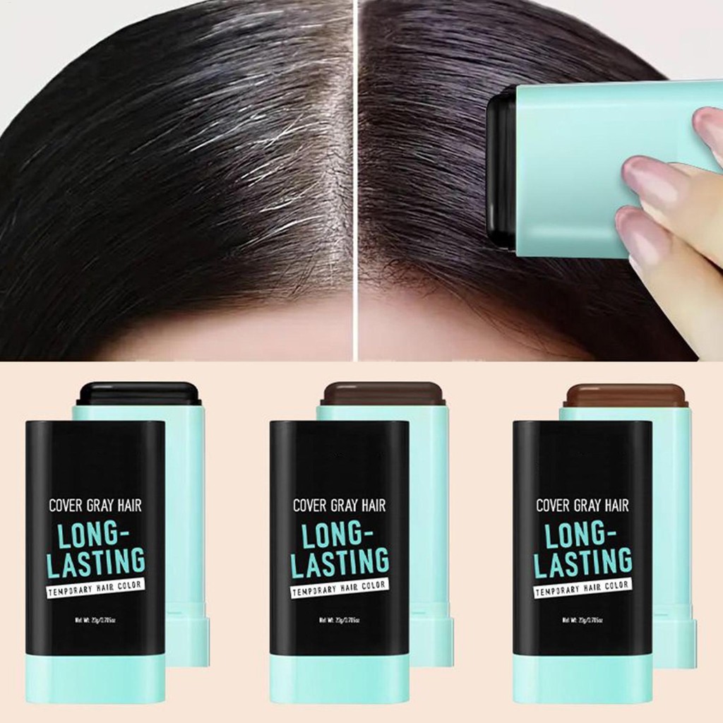 ผม Dye Sticks สําหรับผู้หญิงยาวนานสีเทาครอบคลุม Dye ปากกาแบบพกพาคอนซีลเลอร์ Volumizing สีหวี polnph