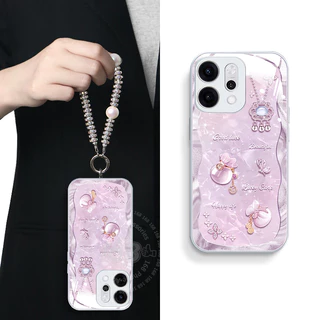 เคส OPPO Reno 14 15 14F 13F 15F 13 5G เคส OPPO Reno 13 15 14 Pro Max 5G Case กระเป๋านําโชคดีโคลเวอร์สร้อยคอกันกระแทกพร้อมขอบซิลิโคนนุ่ม 2025 ใหม่หรูหรากระจกเคสโทรศัพท์สําหรับเด็กผู้หญิงผู้หญิงนักเรียน