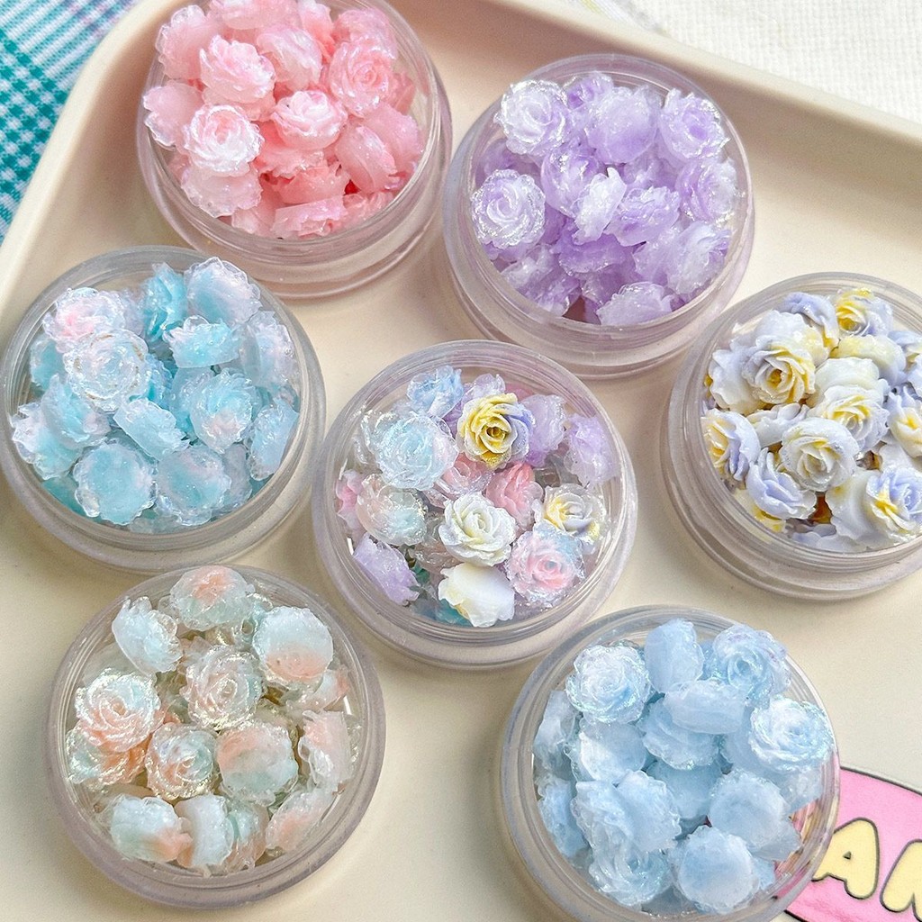 [10 ชิ้น] หนังสือสีแดงเล็ก ๆ น้อย ๆ ระเบิด ดอกกุหลาบย้อมลูกปัดกระจาย DIY วัสดุสร้อยข้อมือสร้อยคอเครื่องประดับอุปกรณ์เสริม