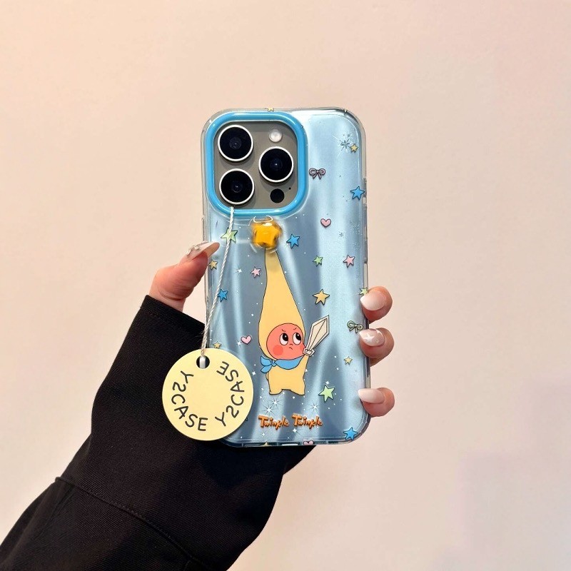 สีน่ารักเต็มหน้าจอ Little Star Little Man หมวกยาวเคสโทรศัพท์เหมาะสําหรับ iPhone16 15 14 13promax กันกระแทกกล้องป้องกัน Drop-proof Hard ฝาหลัง