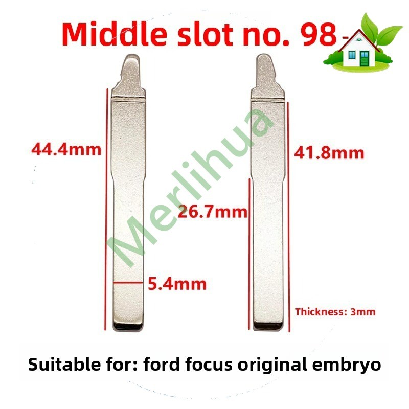 Mid-slot 98# กุญแจรถเปล่าสําหรับ Ford Focus OEM Remote Folding Key