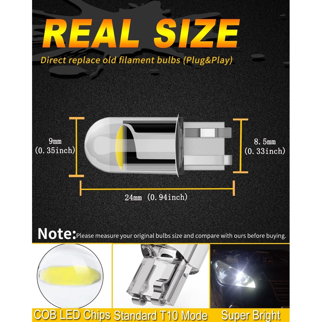 Qasim T3-1/4 WEDGE ฐานหลอดไฟ 2825 194 LED รถหลอดไฟ Ultra Bright T3.25 Miniature Wedge Retrofit สําหร