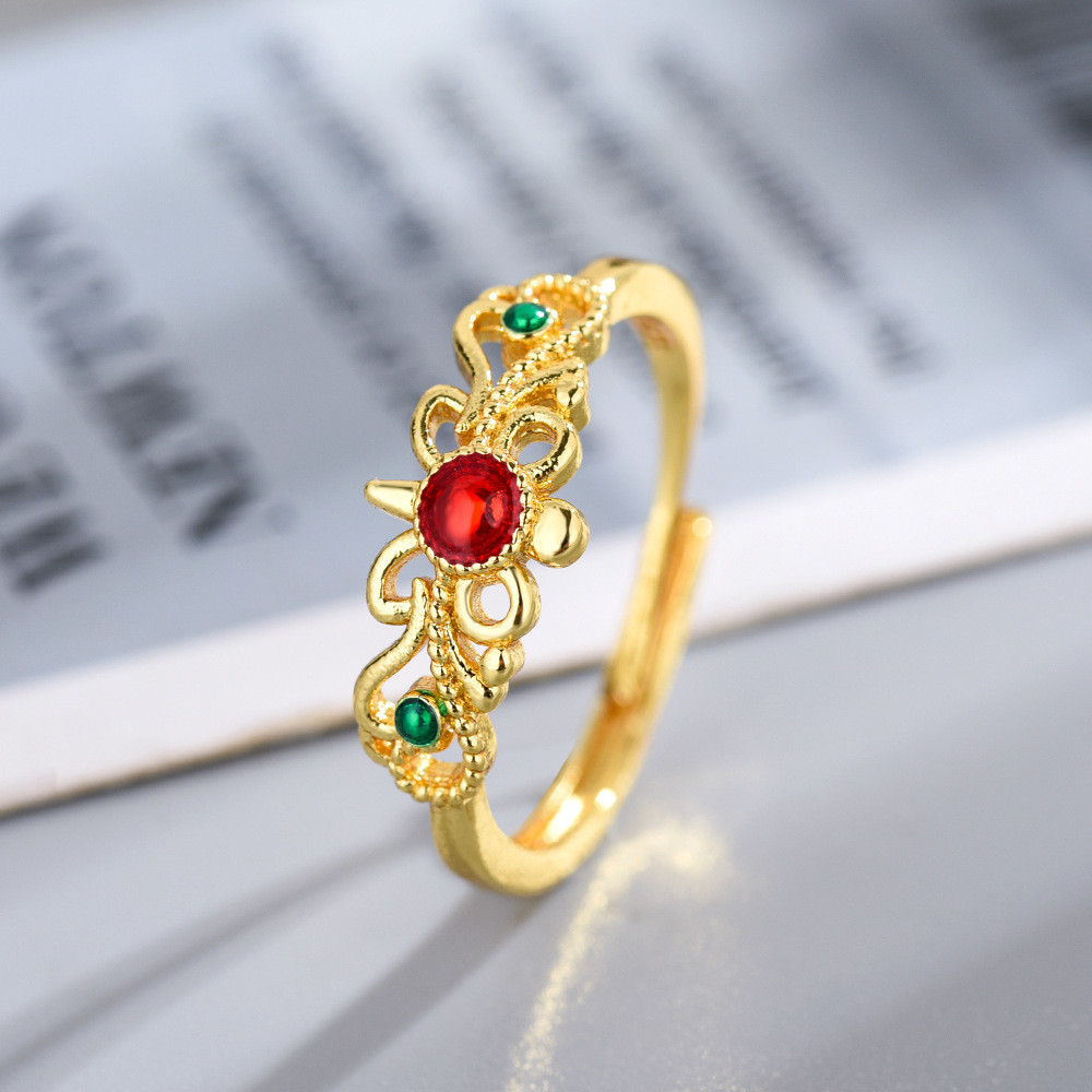 [คลังสินค้าพร้อม] รูปแบบโบว์ Muqing แหวนเปิดเฉพาะหญิงความงามฝรั่งเศสมูลค่าสูงอารมณ์ประณีต ZSN