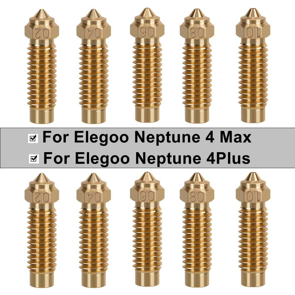 1~10pcs Brass 3D Printer Nozzle For Elegoo Neptune 4 Plus, Wholesale 0.2-1.0mm Nozzles For Neptune4 
