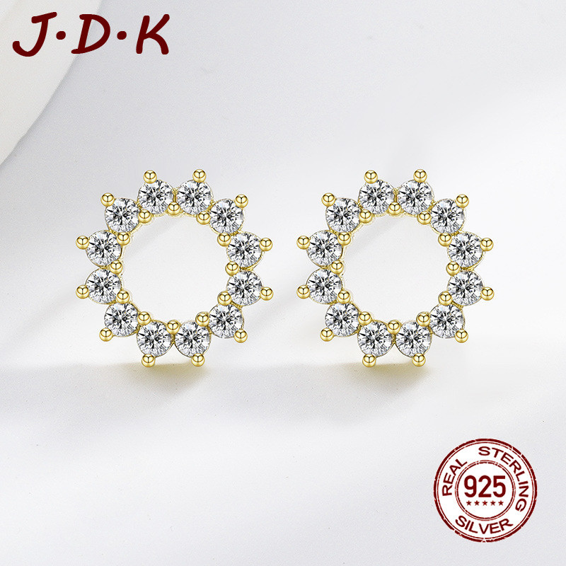 JDK 18K Gold ต่างหูแฟชั่นเพชรร้อนสําหรับผู้หญิงขายส่ง